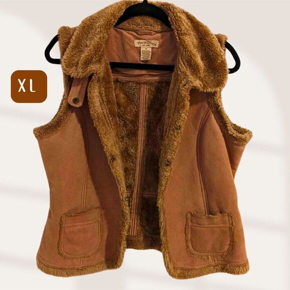 Paris Blues Jackets & Blazers - { Paris Blues } Faux Fur-Lined Suede Vest